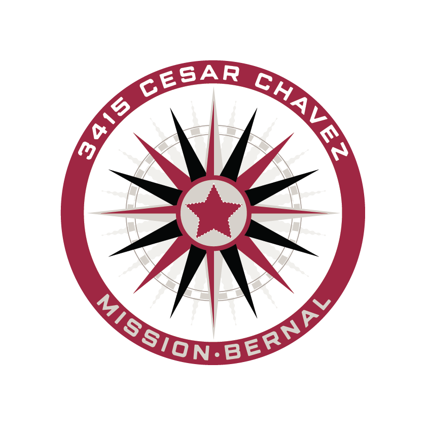 Graphic logo for San Francisco Bernal Mission Condo 3415 Cesar Chavez St Unit C, a round hub-spoke design with a star at its center.