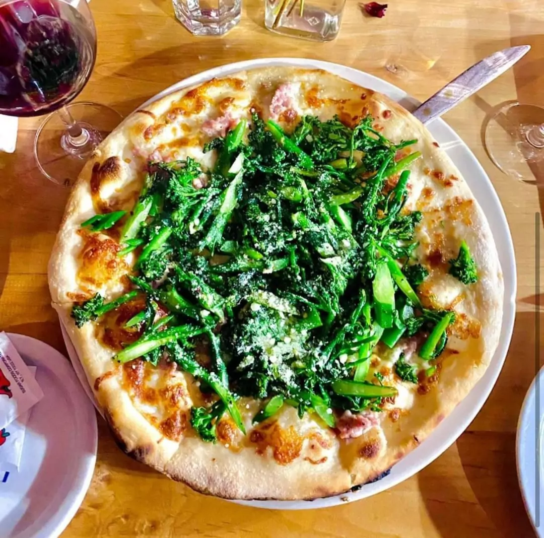 Artisan pizza and wine at Vega Pizzeria in Bernal Heights